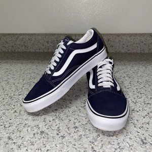 Vans Old Skool Shoes Blue suede and white